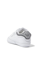 Kids Eagle Logo Leather Sneakers
